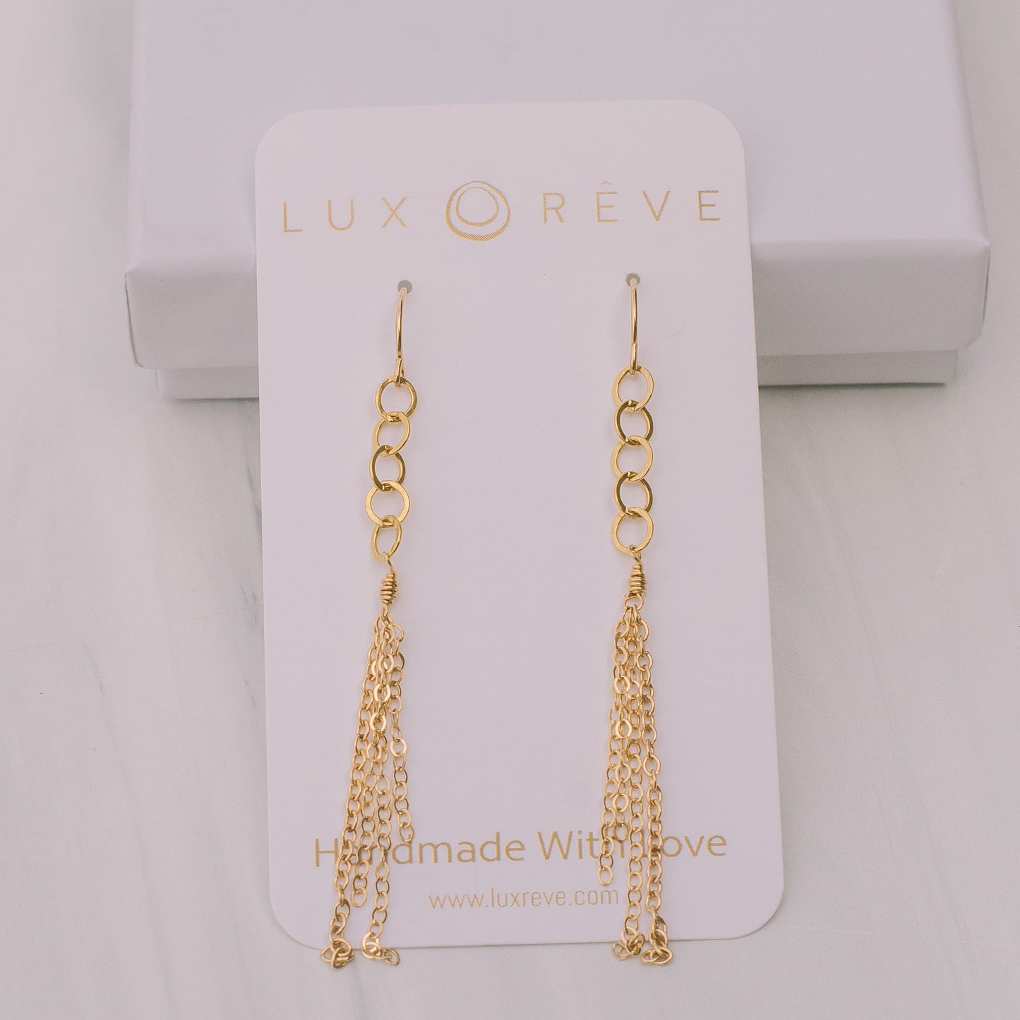 Gold-filled Chain Tassel Earrings - Lux Reve