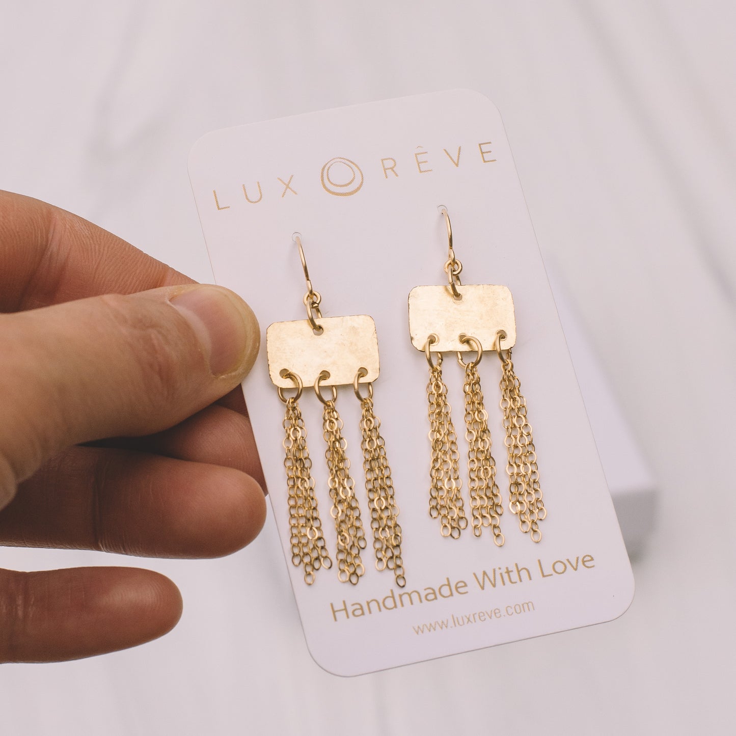Gold Tassel Statement Earrings - Lux Reve