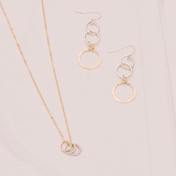 Silver and Gold Hoop Necklace - Lux Reve