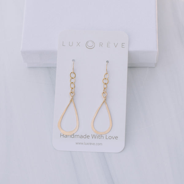 Gold-filled Dangle Tear Drop Earrings - Lux Reve