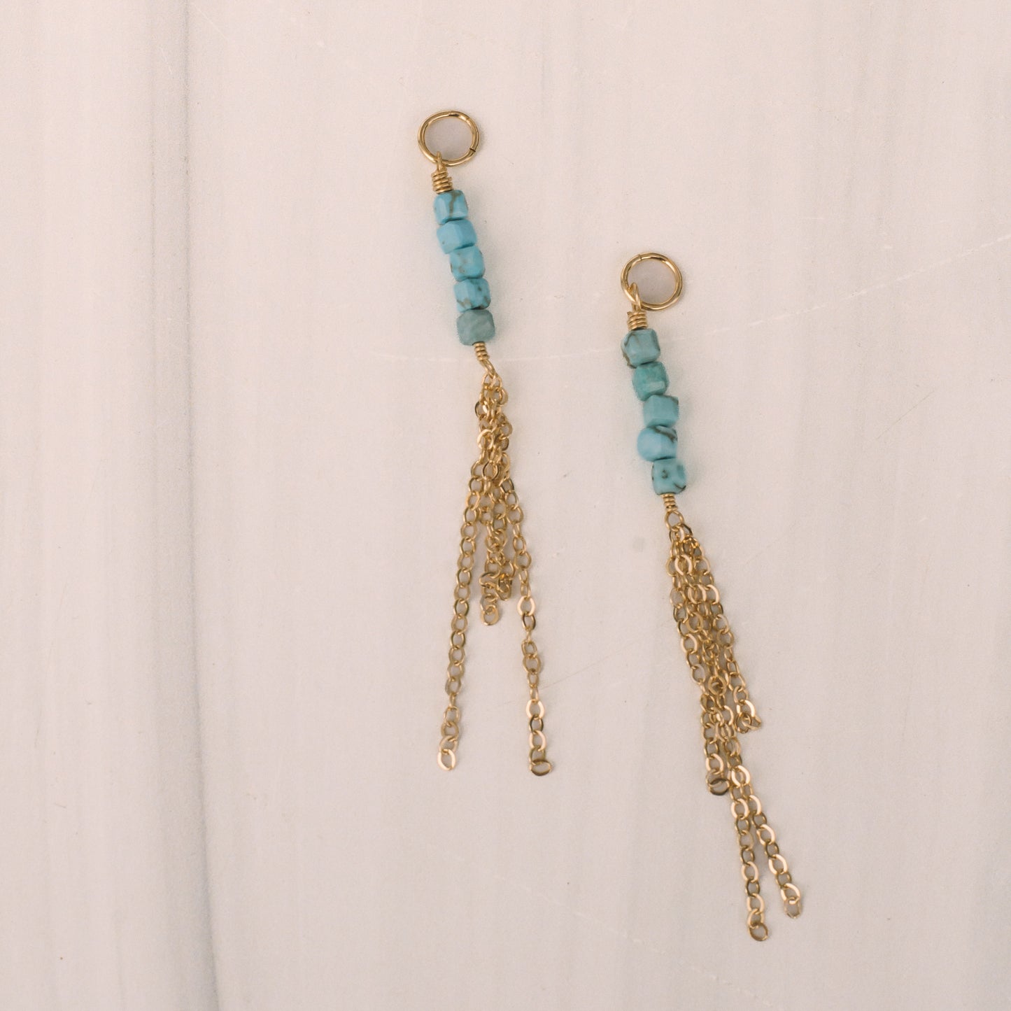 Teal Turquoise Tassel Earring Charms - Lux Reve
