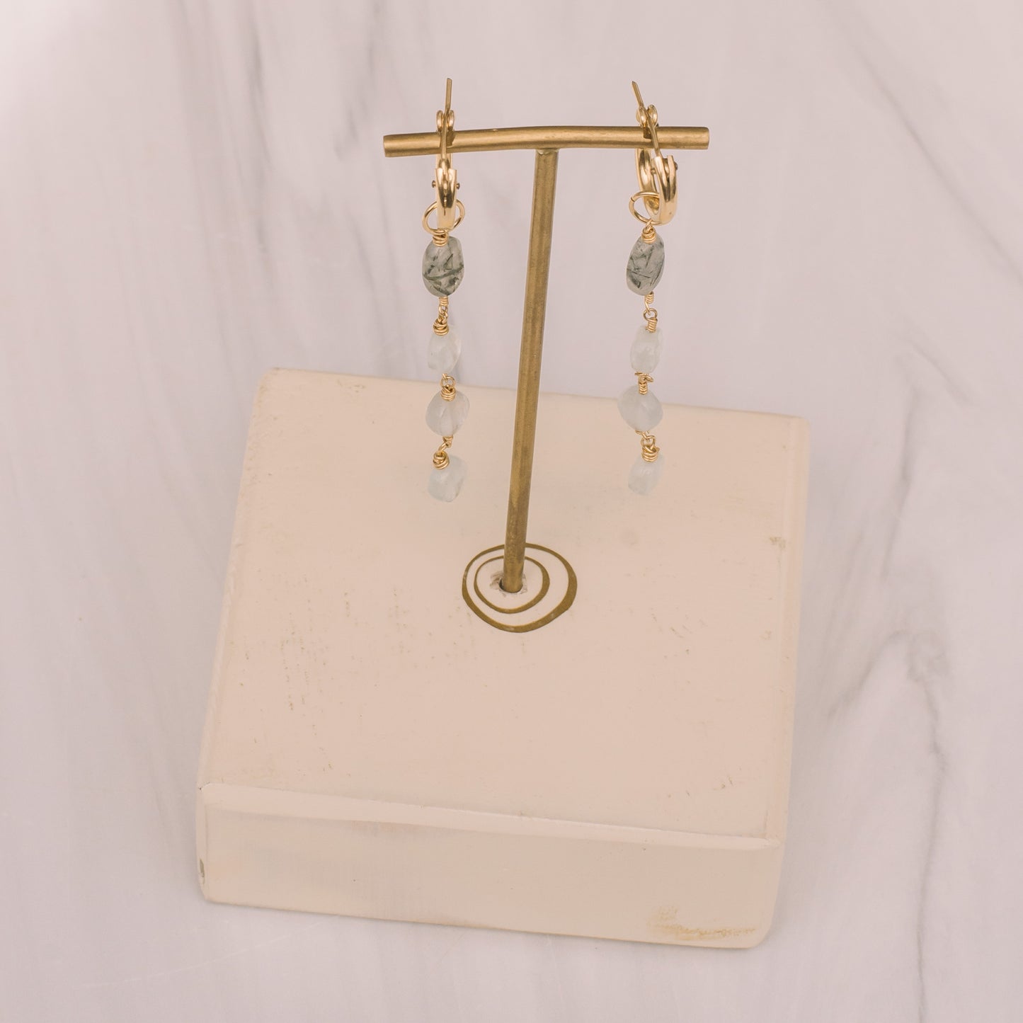 Tourmaline Quartz and Aquamarine Earring Charms - Lux Reve