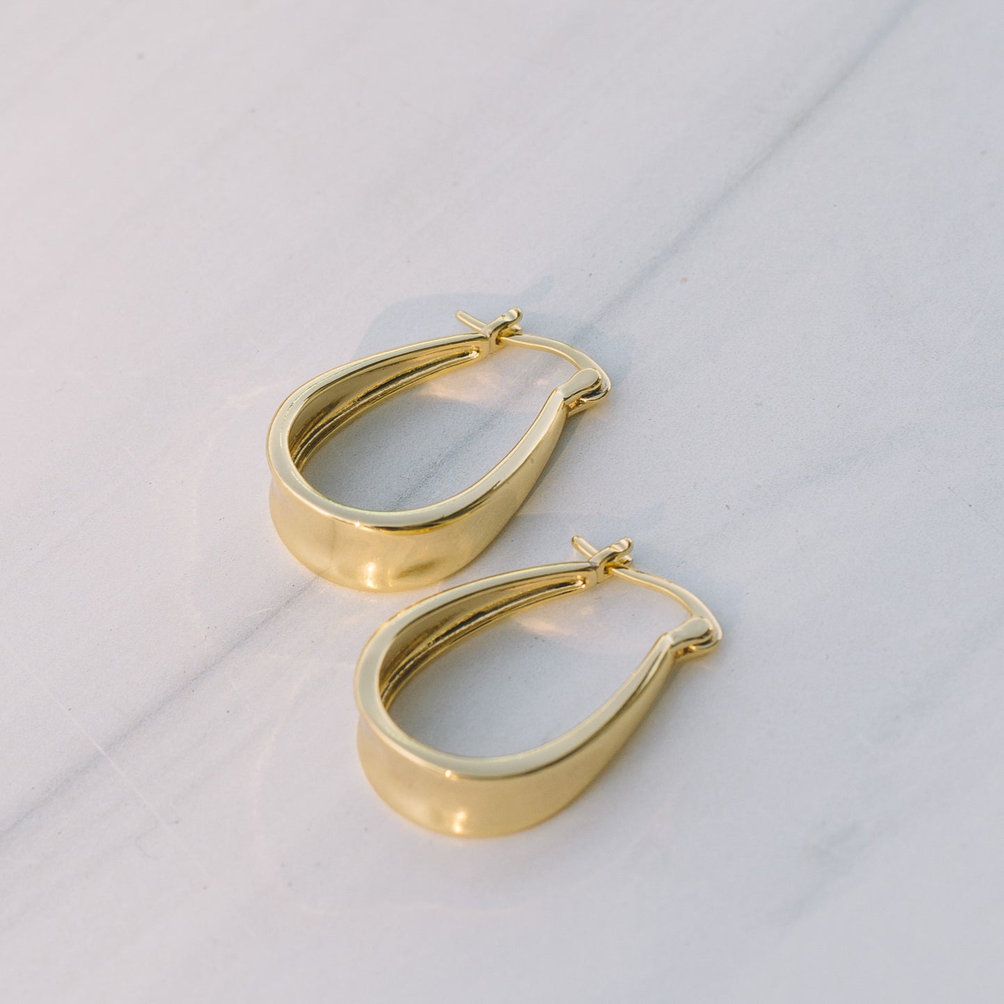 Gold Chunky Hoop Earrings - Lux Reve