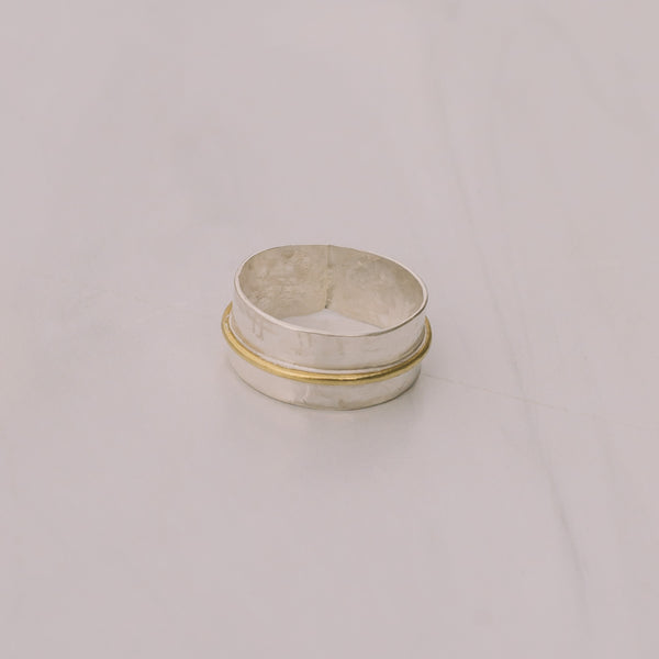 Silver and Brass Band Ring - Lux Reve