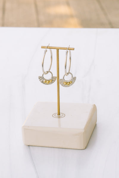Silver and Brass Boho Earrings - Lux Reve
