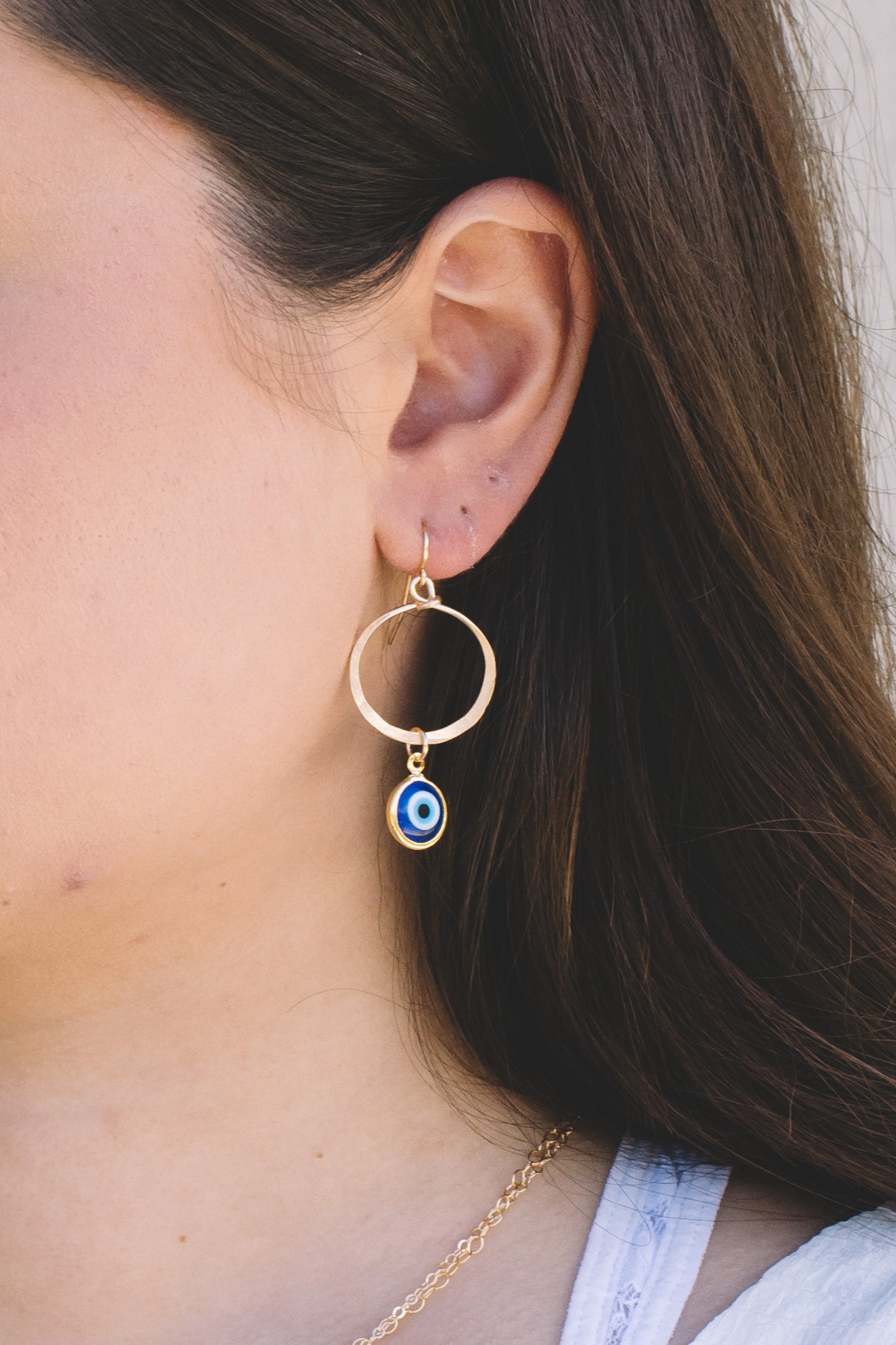Evil Eye Gold-filled Hoops
