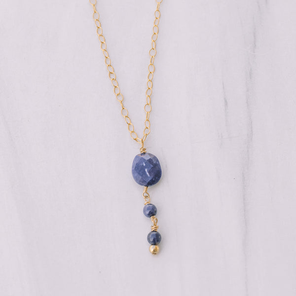 Gold-filled Lapis Gemstone Necklace