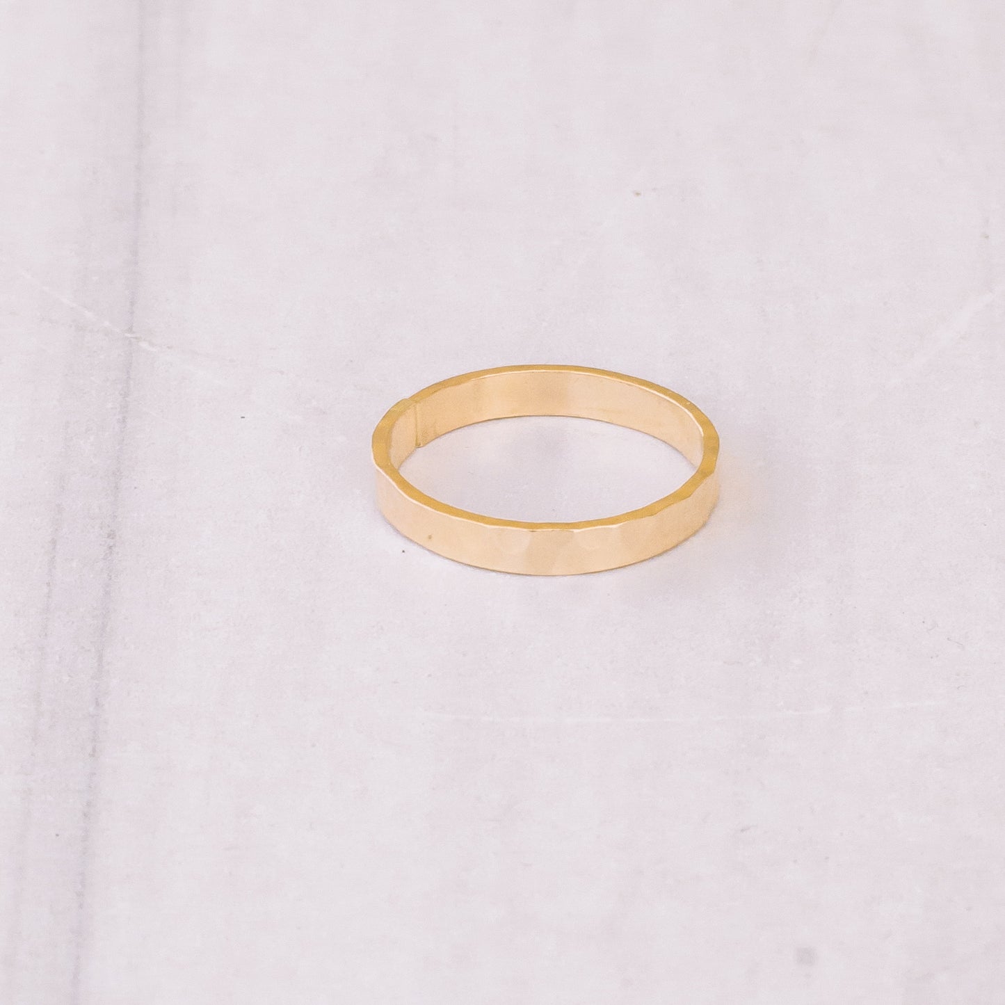 Gold-filled Wide Hammered Ring - Lux Reve