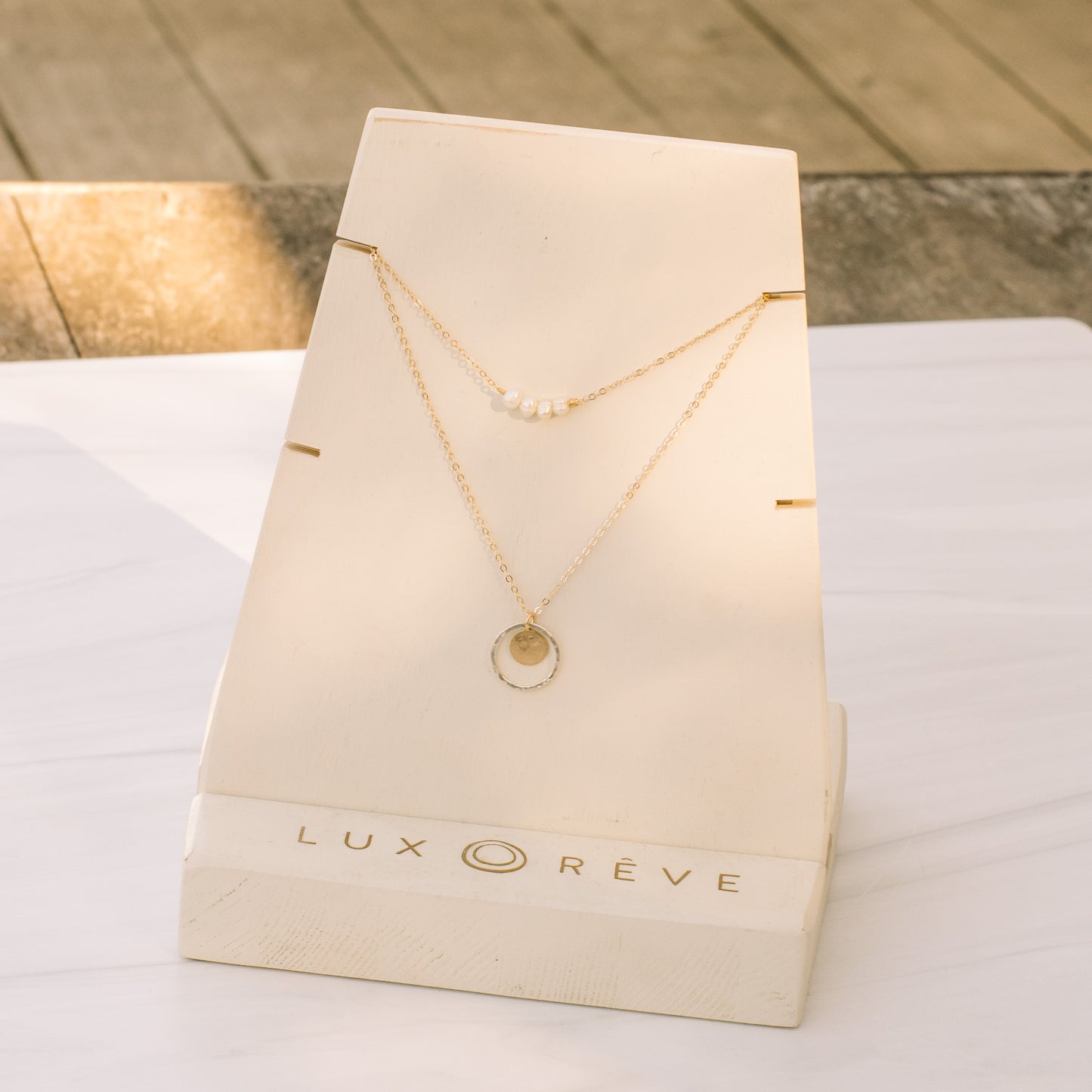 Mixed Metal Circle Necklace - Lux Reve