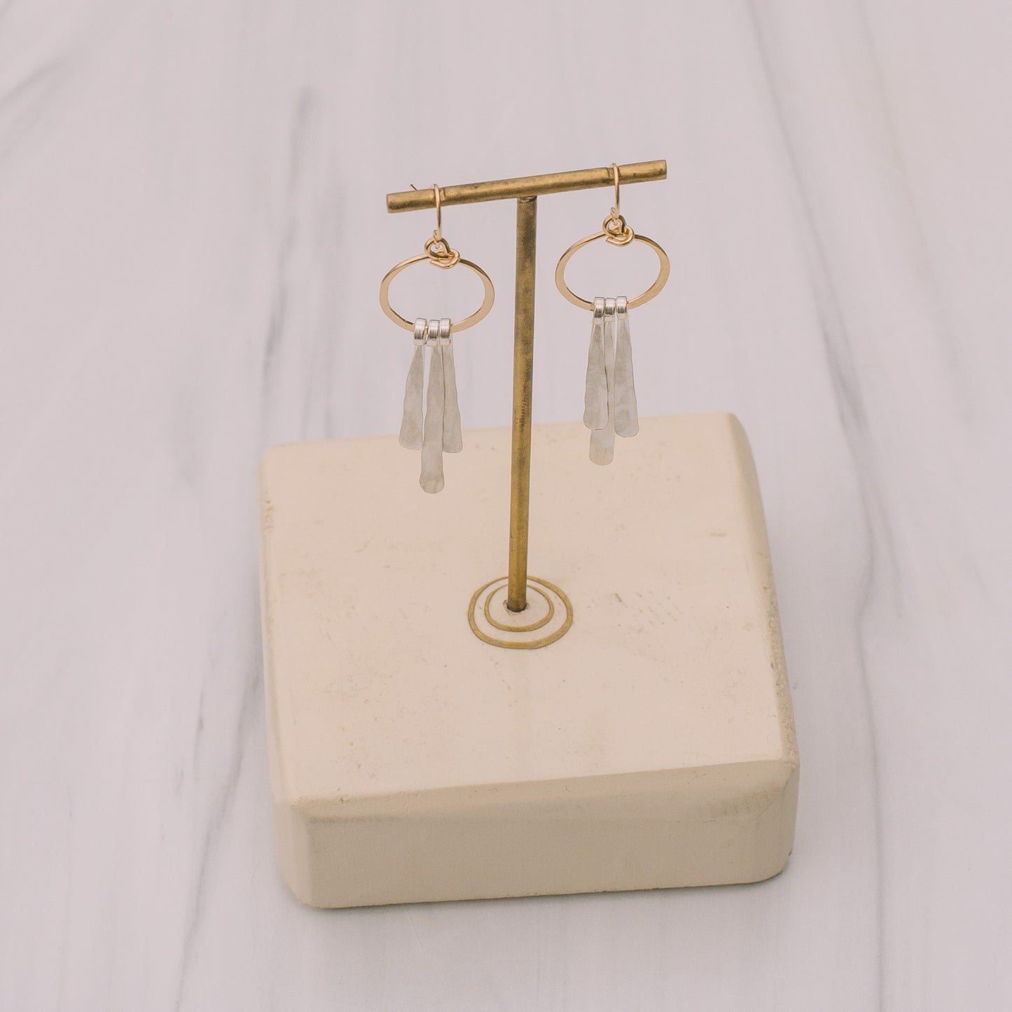 Mixed Metal Sun Ray Earrings - Lux Reve