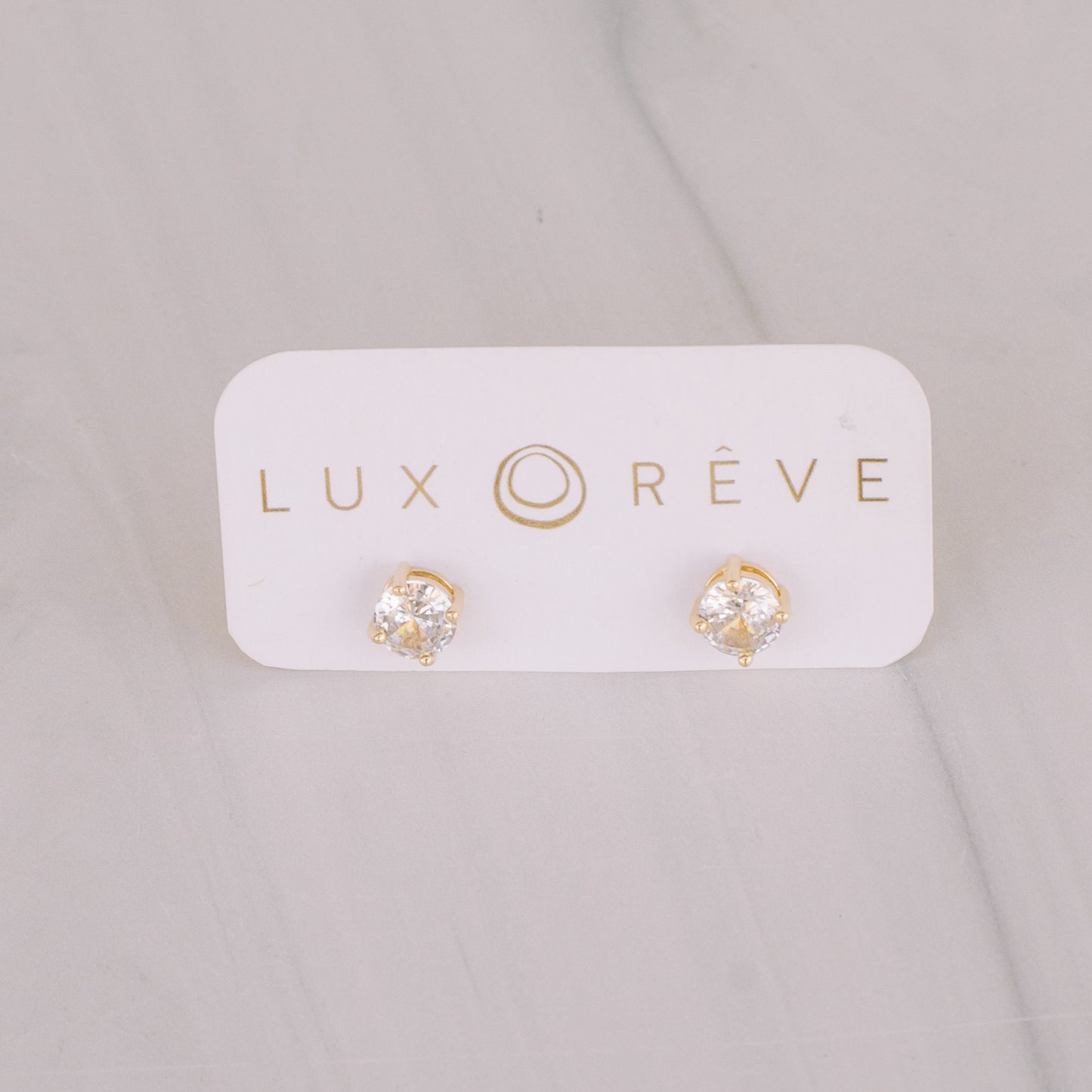 Classic Clear Cubic Zirconia Stud Earrings - Lux Reve