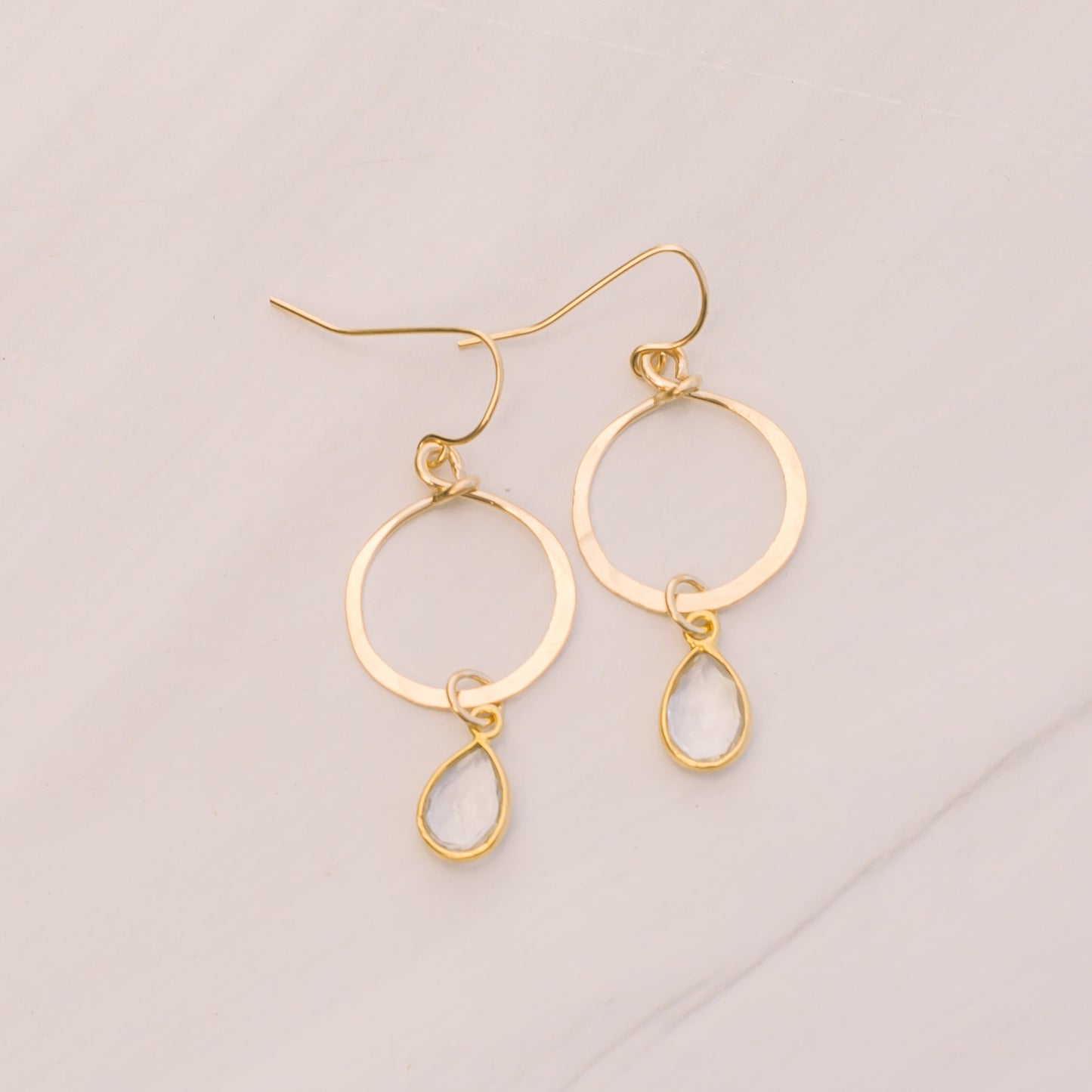 Gold Crystal Mini Hoop Earrings - Lux Reve