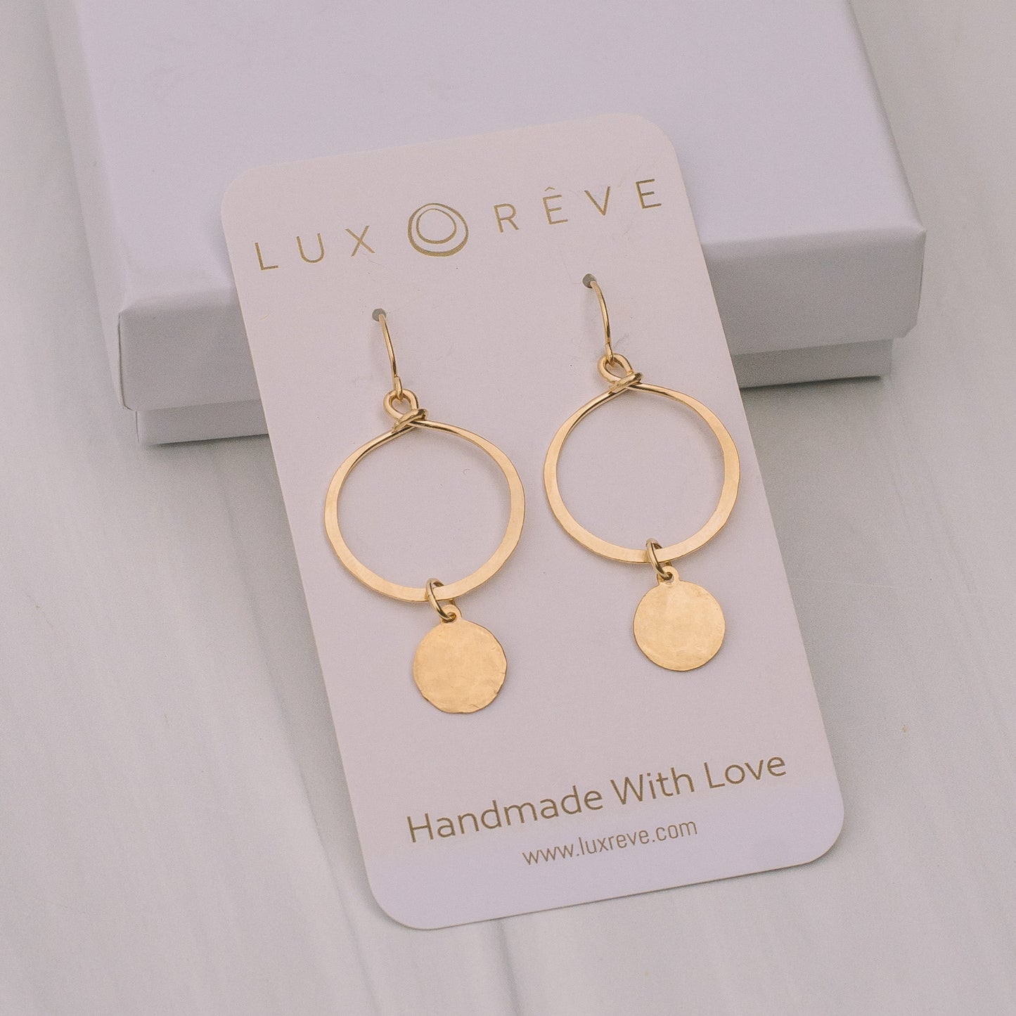 Gold Disc Hoop Earrings - Lux Reve