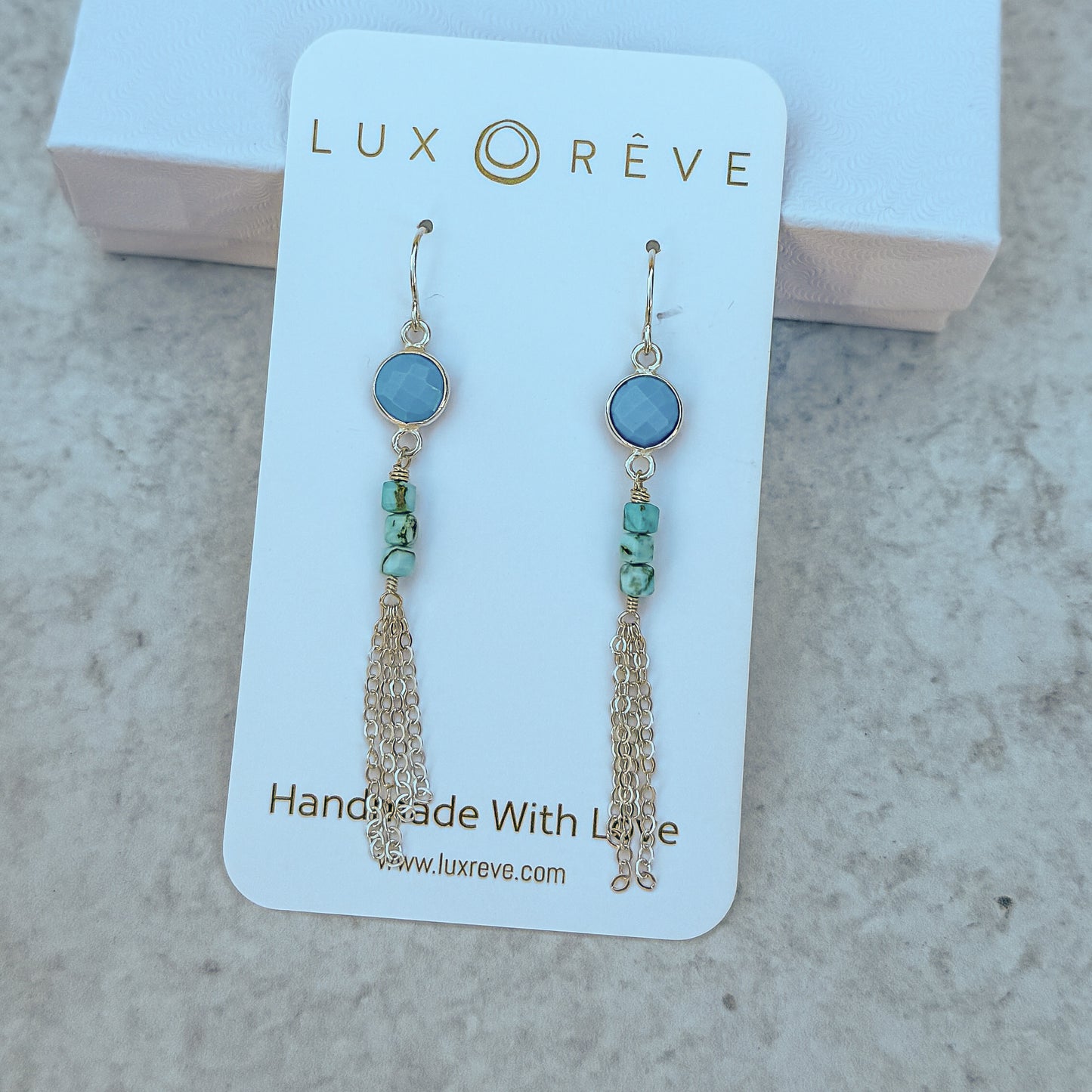Silver Turquoise Tassel Earrings