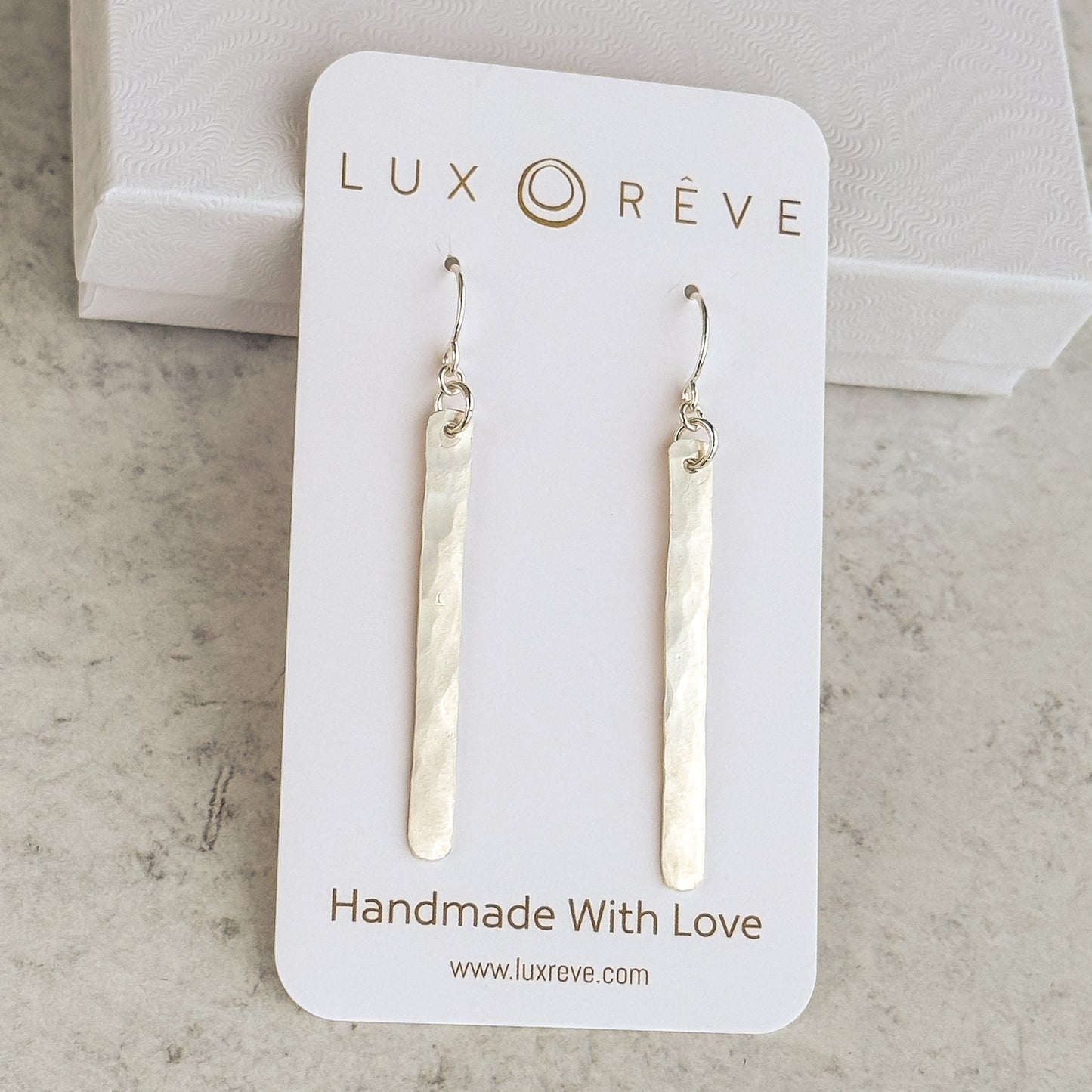 Sterling Silver Bar Earrings - Lux Reve