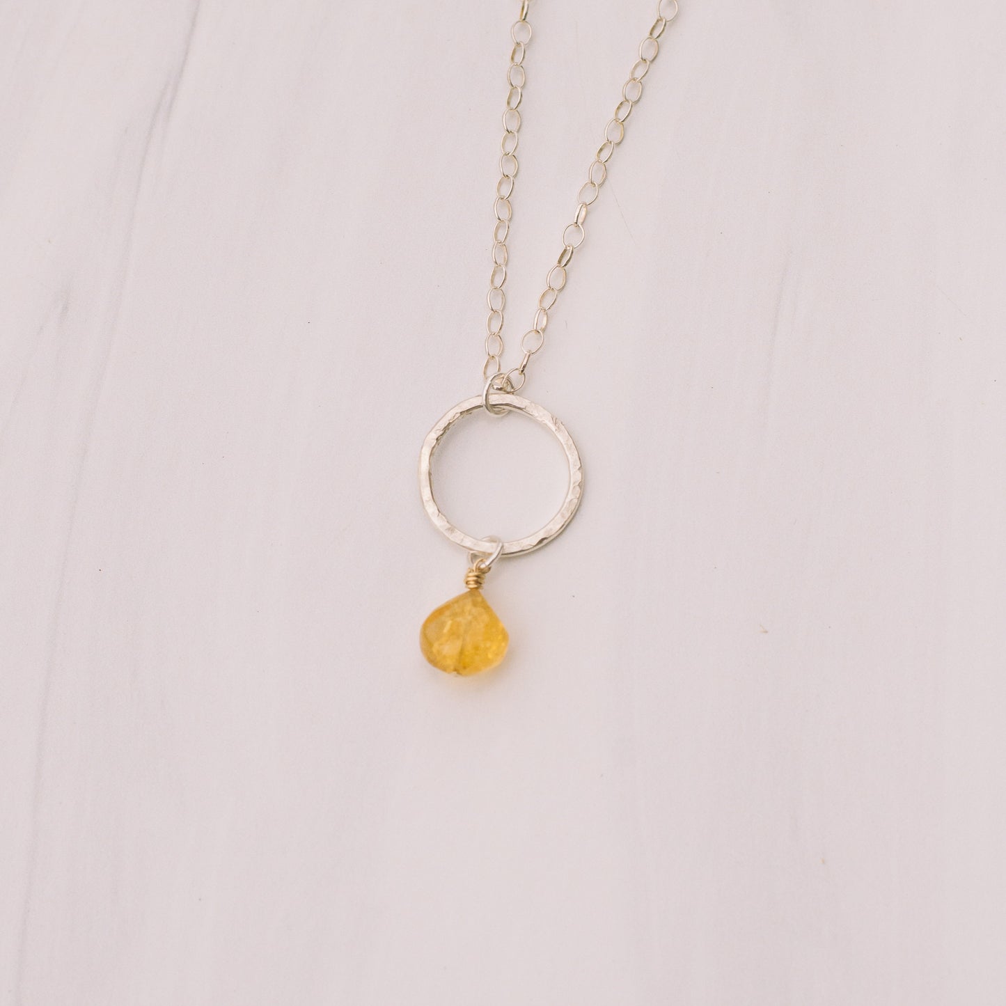 Simple Citrine Short Necklace - Lux Reve
