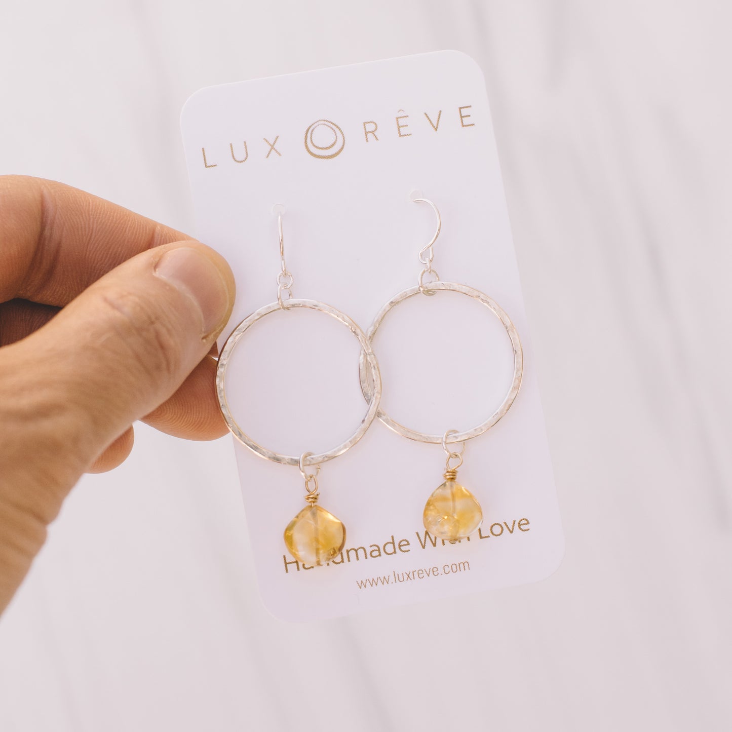 Citrine Hoop Earrings - Lux Reve