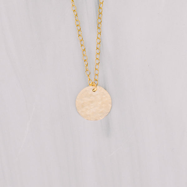 Simple Gold Coin Necklace - Lux Reve
