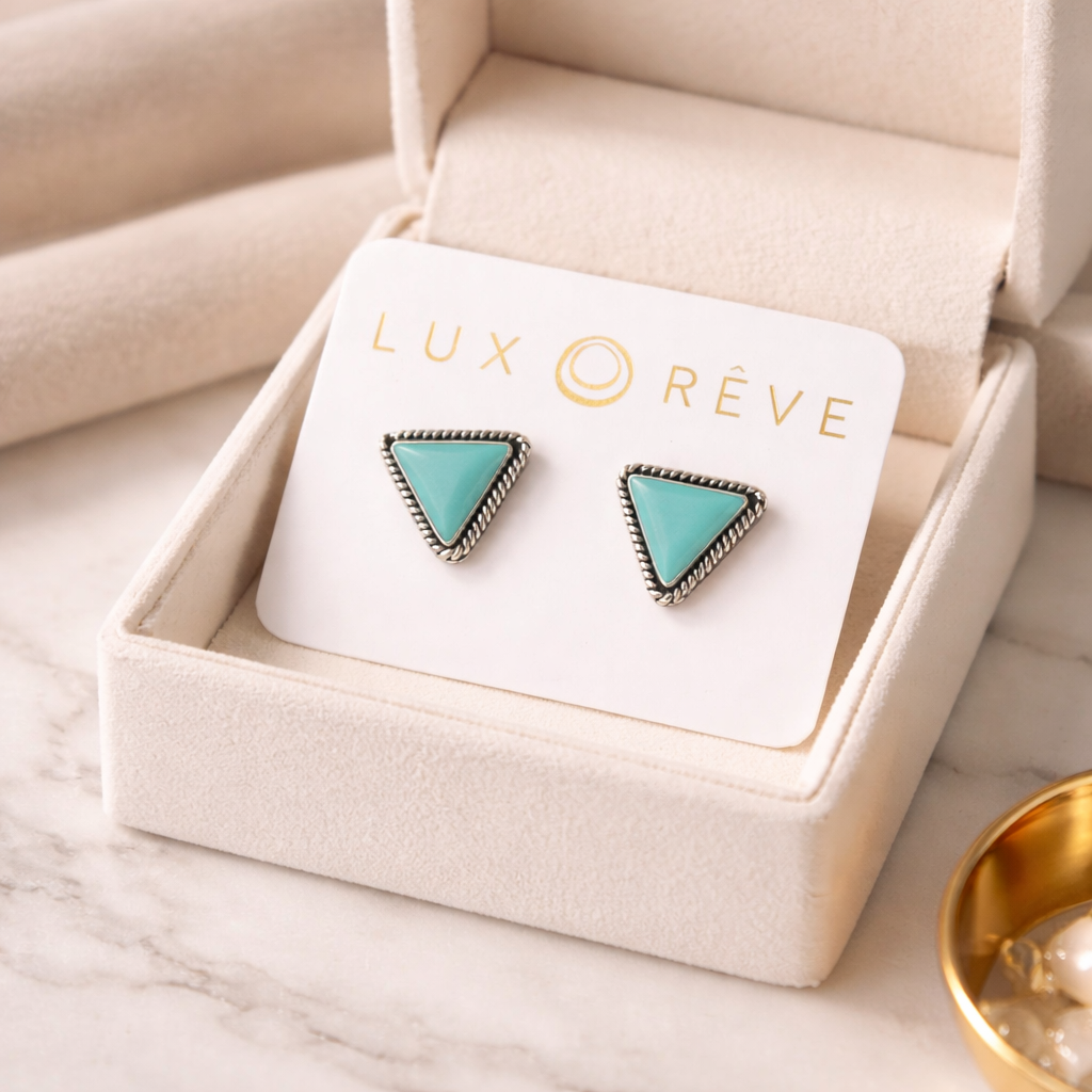 Turquoise Sterling Silver Studs - Lux Reve