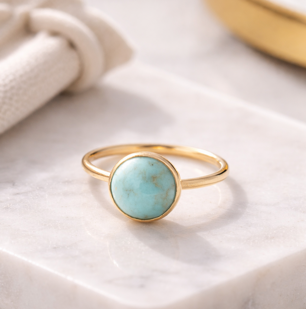 Gold Turquoise Ring - Lux Reve