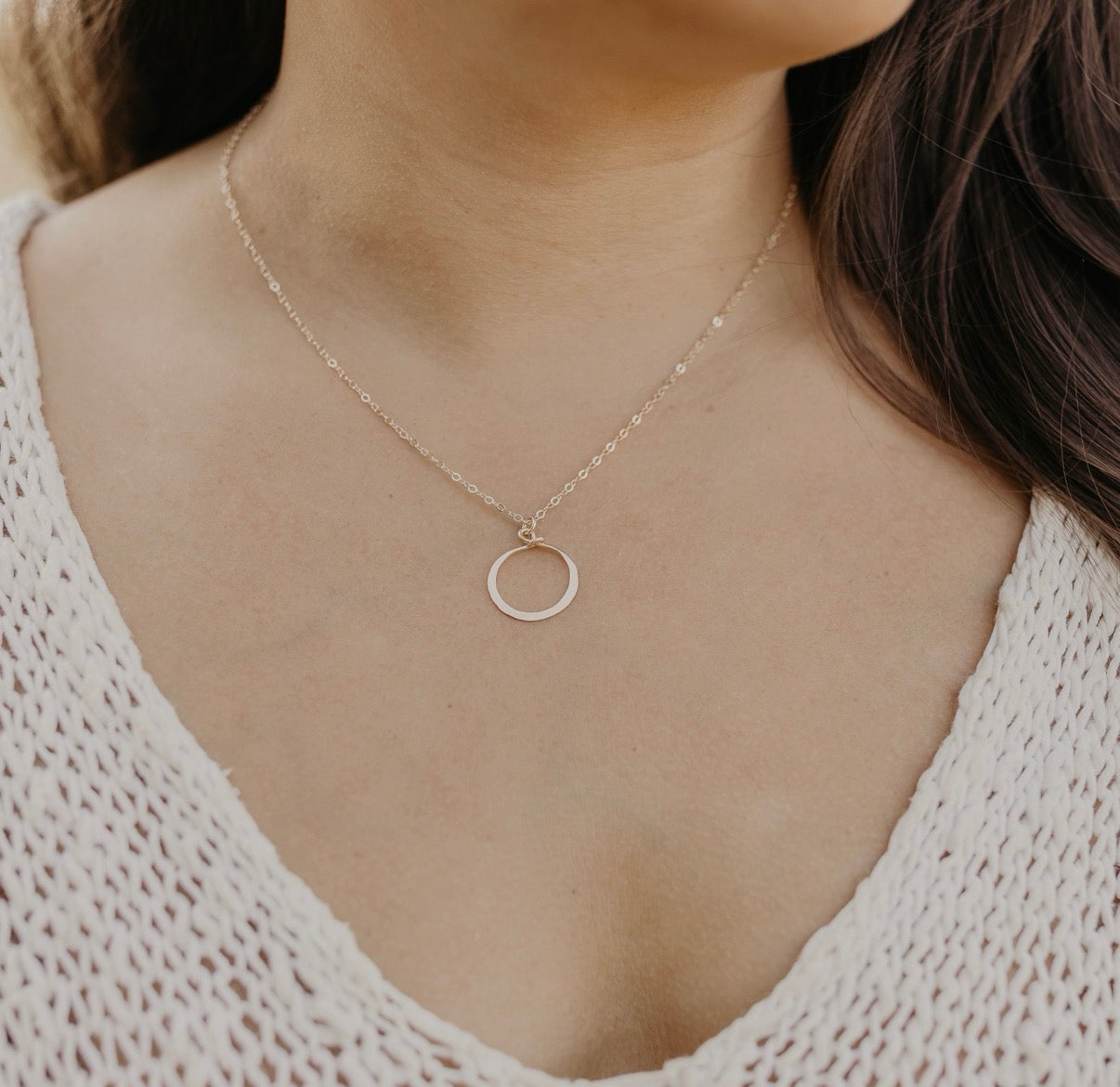 Mini Hoop Cable Chain Necklace - Lux Reve