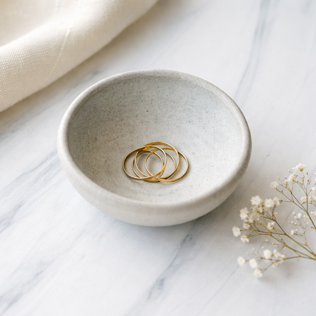 Hammered Gold-filled Stacking Ring - Lux Reve
