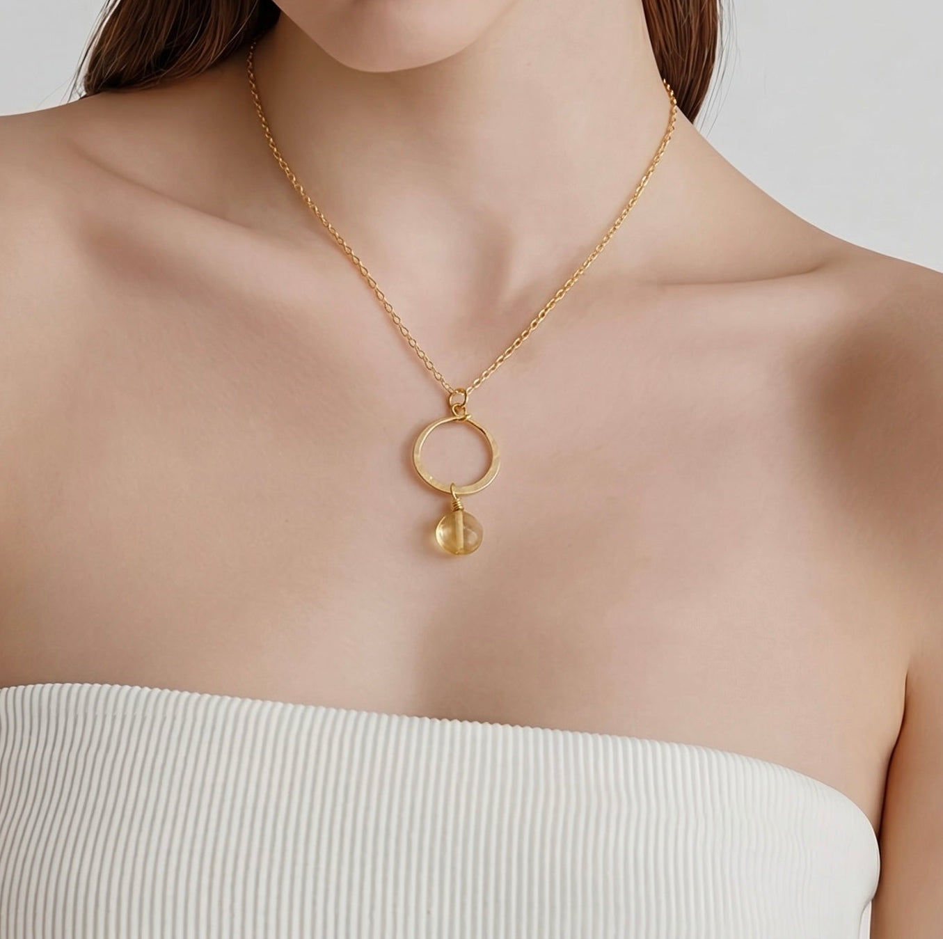 Gold-filled Citrine Necklace - Lux Reve