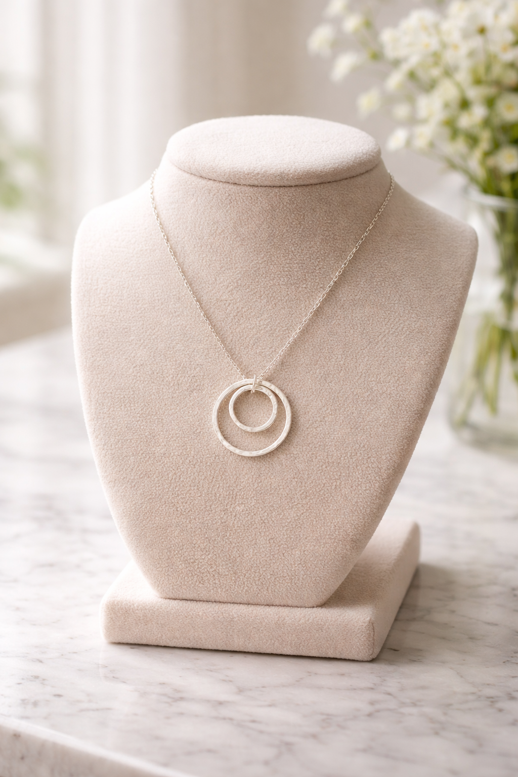 Layered Silver Hoop Necklace - Lux Reve