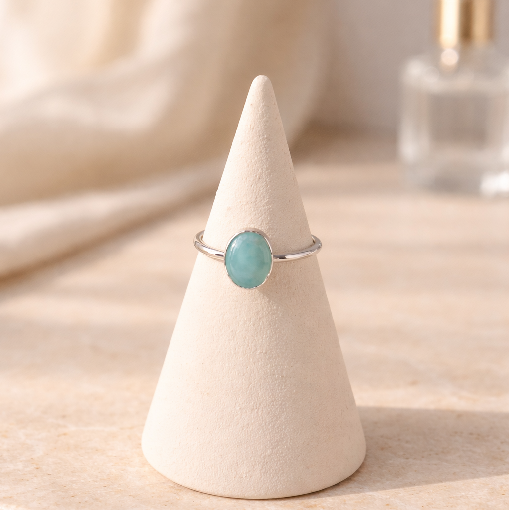 Dainty Silver Amazonite Ring - Lux Reve