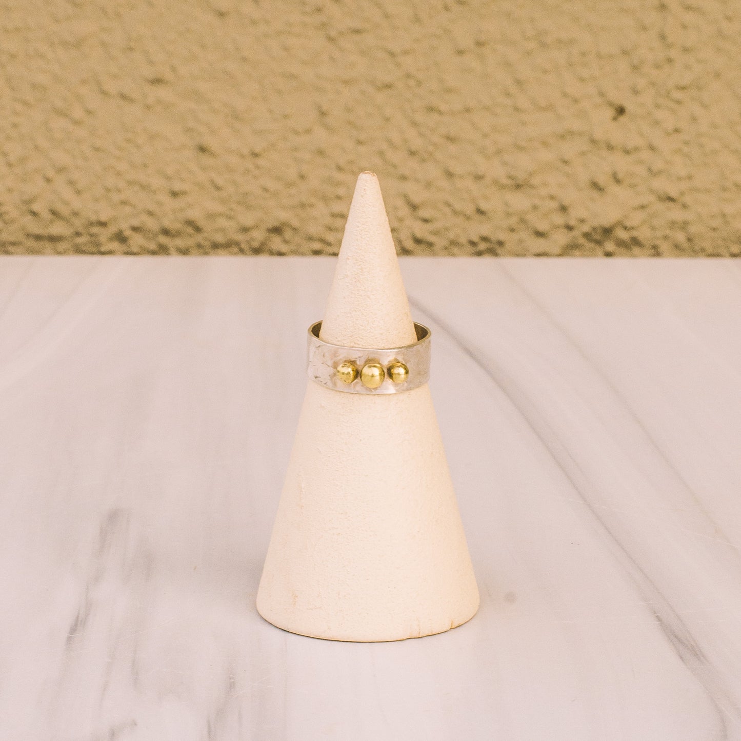 Silver and Brass Beaded Ring - Lux Reve