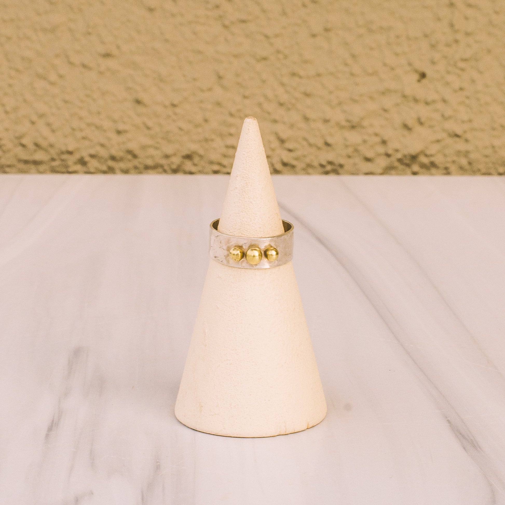 Silver and Brass Beaded Ring - Lux Reve