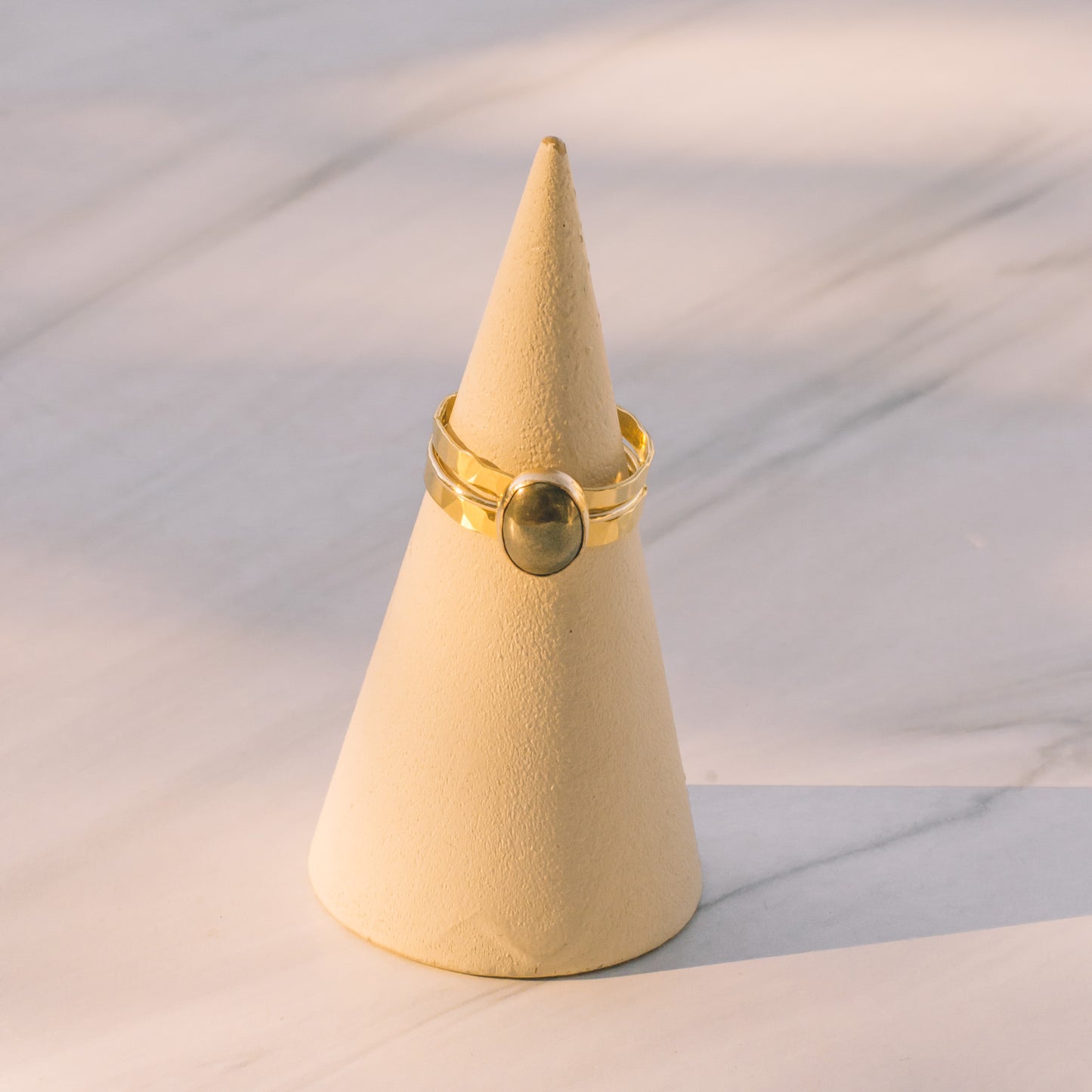 Gold Dainty Pyrite Ring - Lux Reve