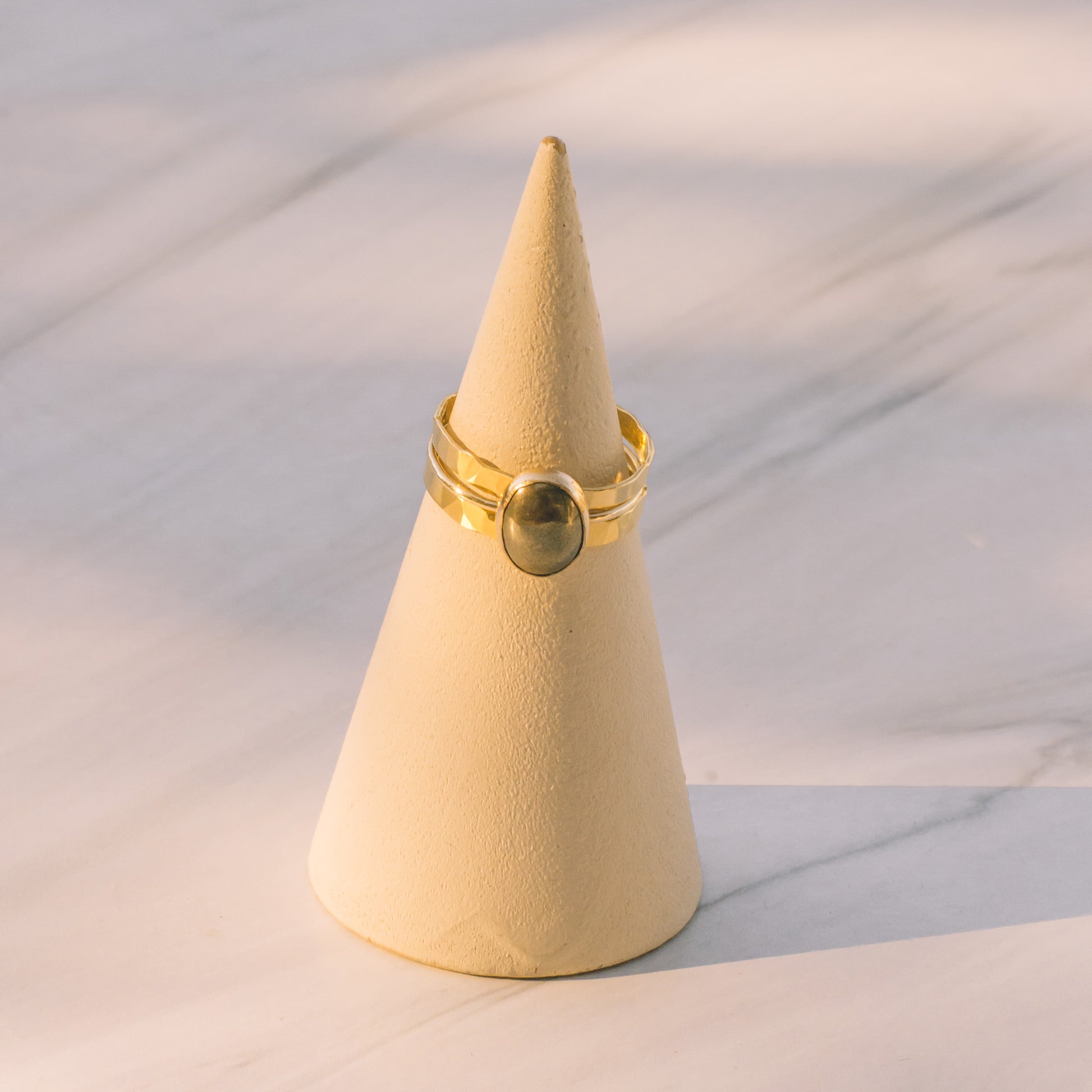 Gold Dainty Pyrite Ring - Lux Reve