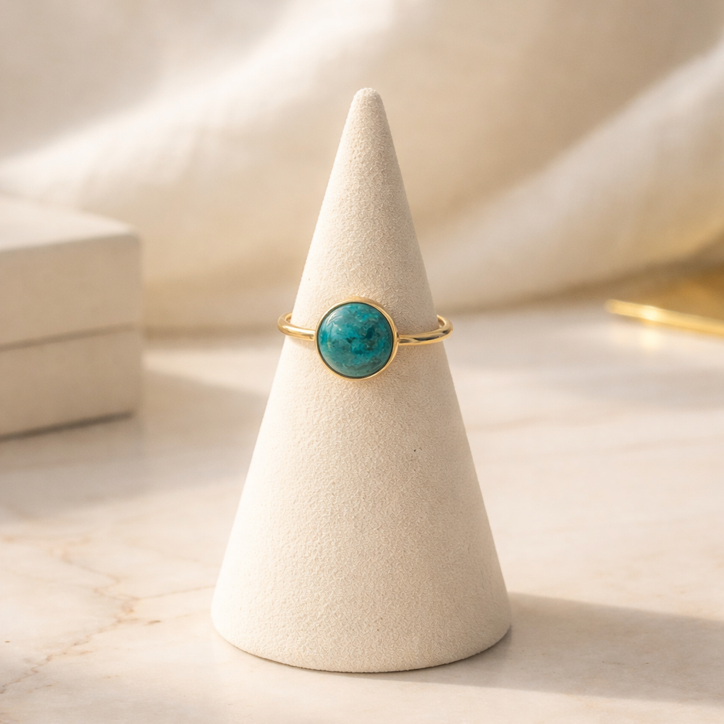 Gold Chrysocolla Ring - Lux Reve