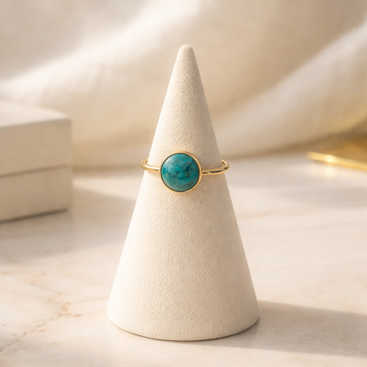 Gold Chrysocolla Ring - Lux Reve