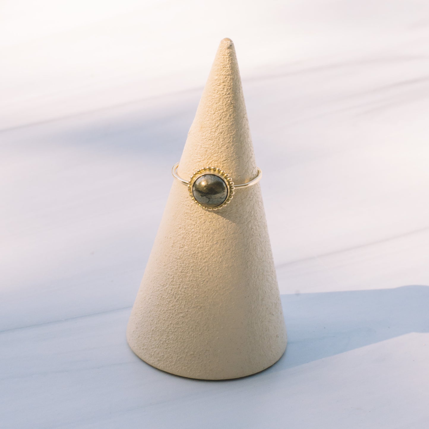 Small Round Pyrite Ring - Lux Reve