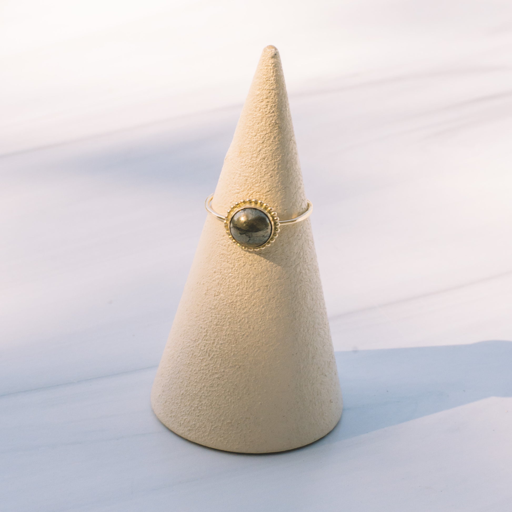 Small Round Pyrite Ring - Lux Reve