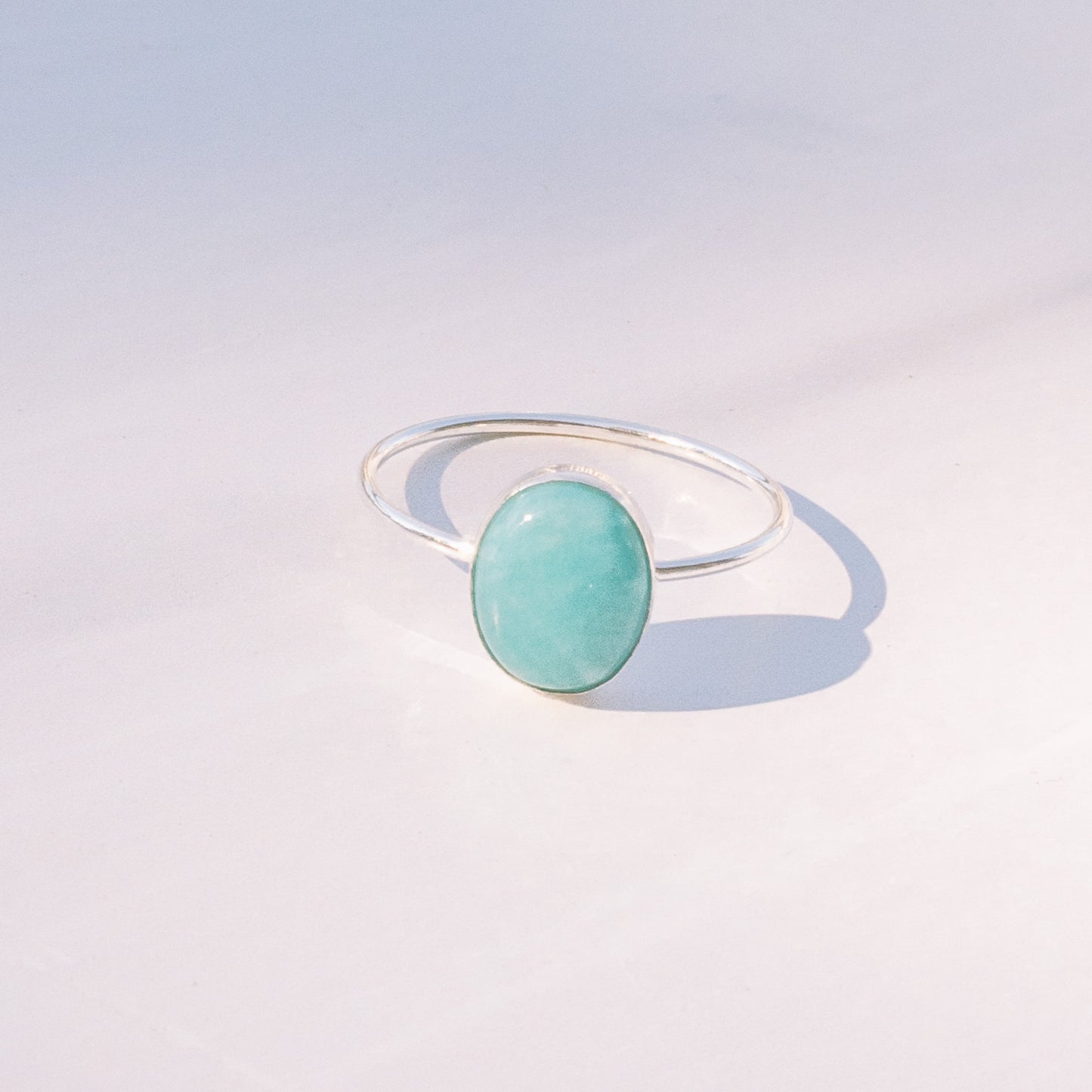 Dainty Silver Amazonite Ring - Lux Reve