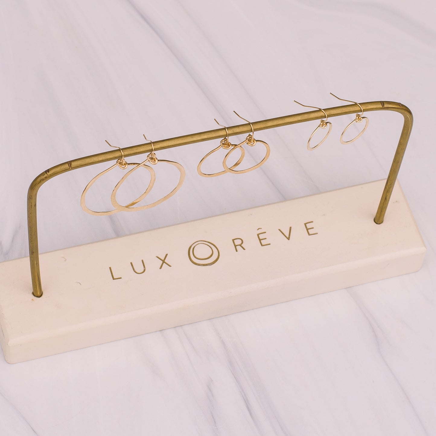 Gold Hammered Hoop Earrings - Lux Reve