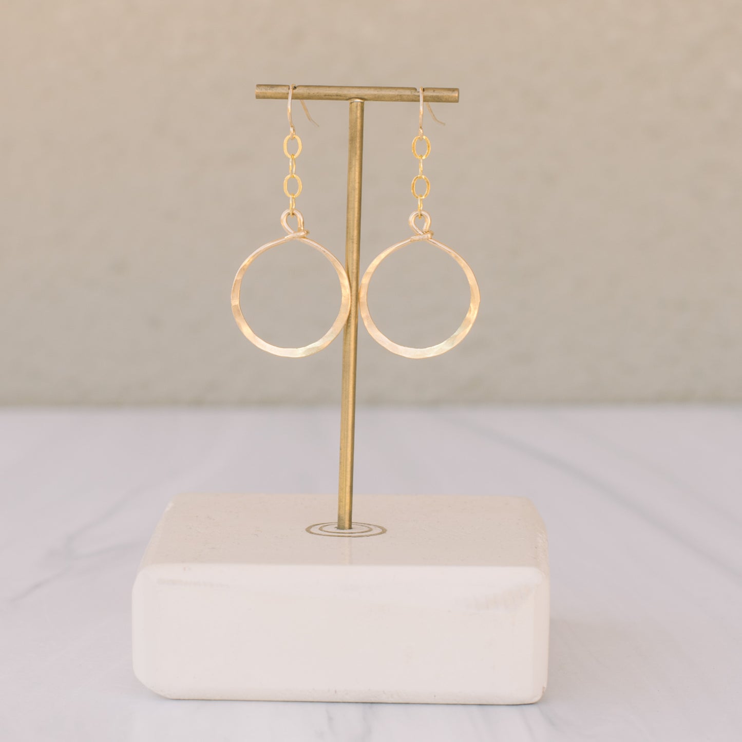 Large Gold Dangle Hoops - Lux Reve