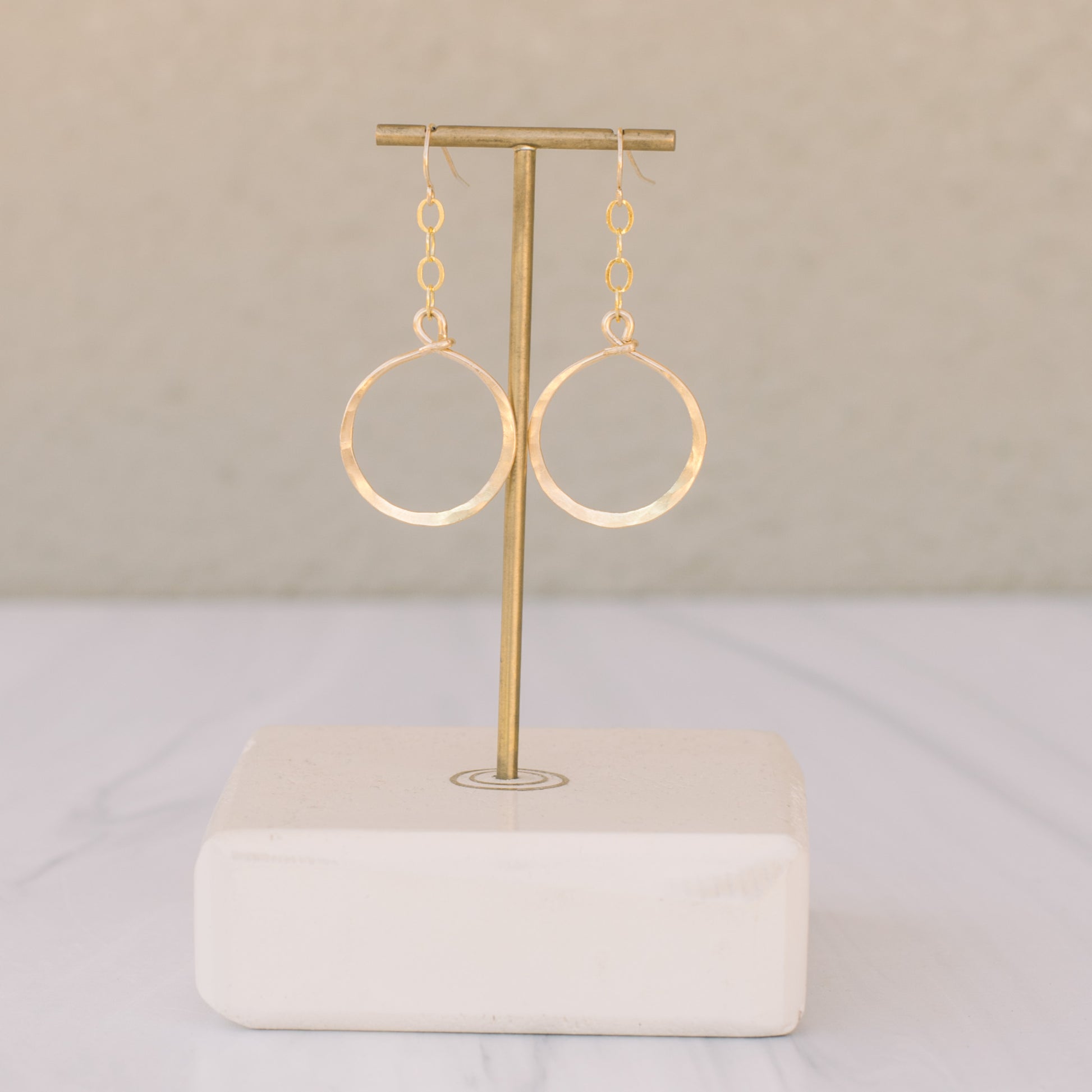 Large Gold Dangle Hoops - Lux Reve
