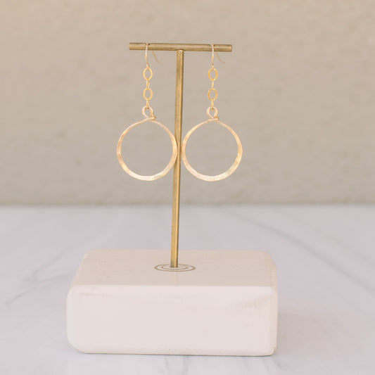 Large Gold Dangle Hoops - Lux Reve