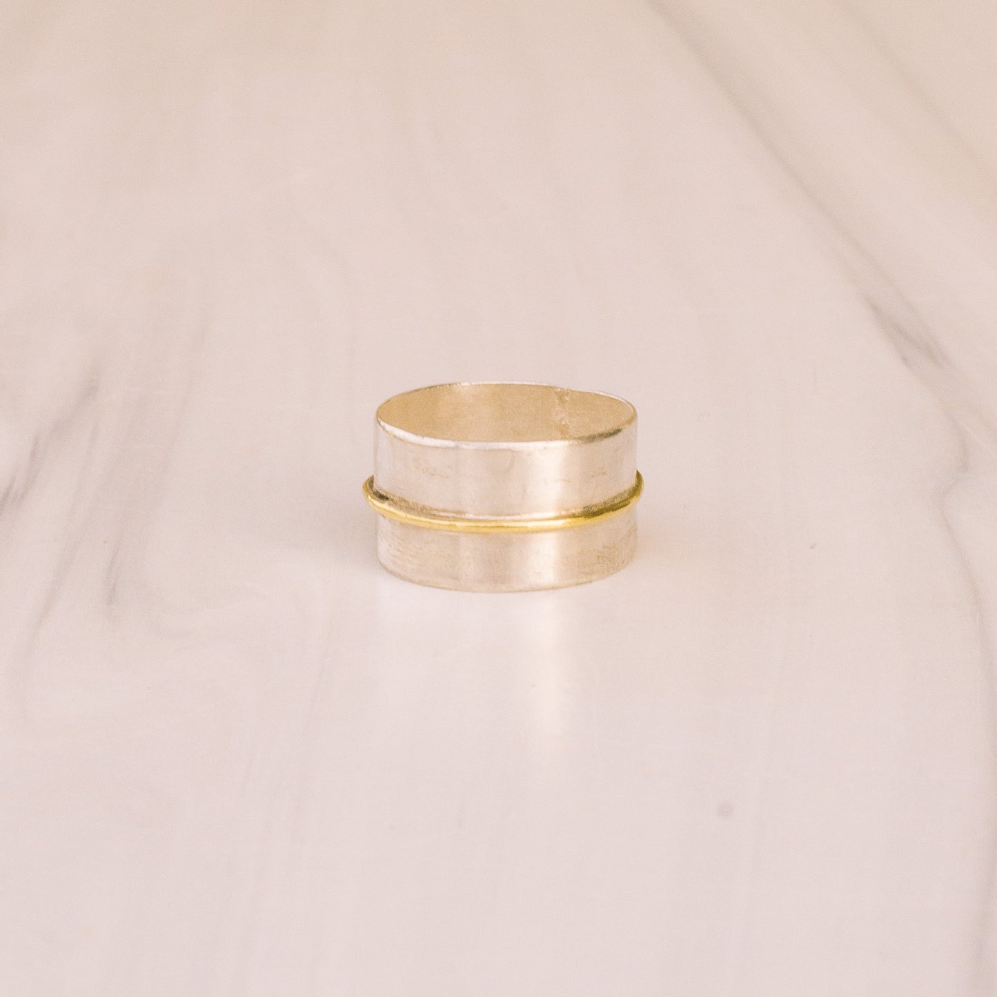 Silver and Brass Band Ring - Lux Reve