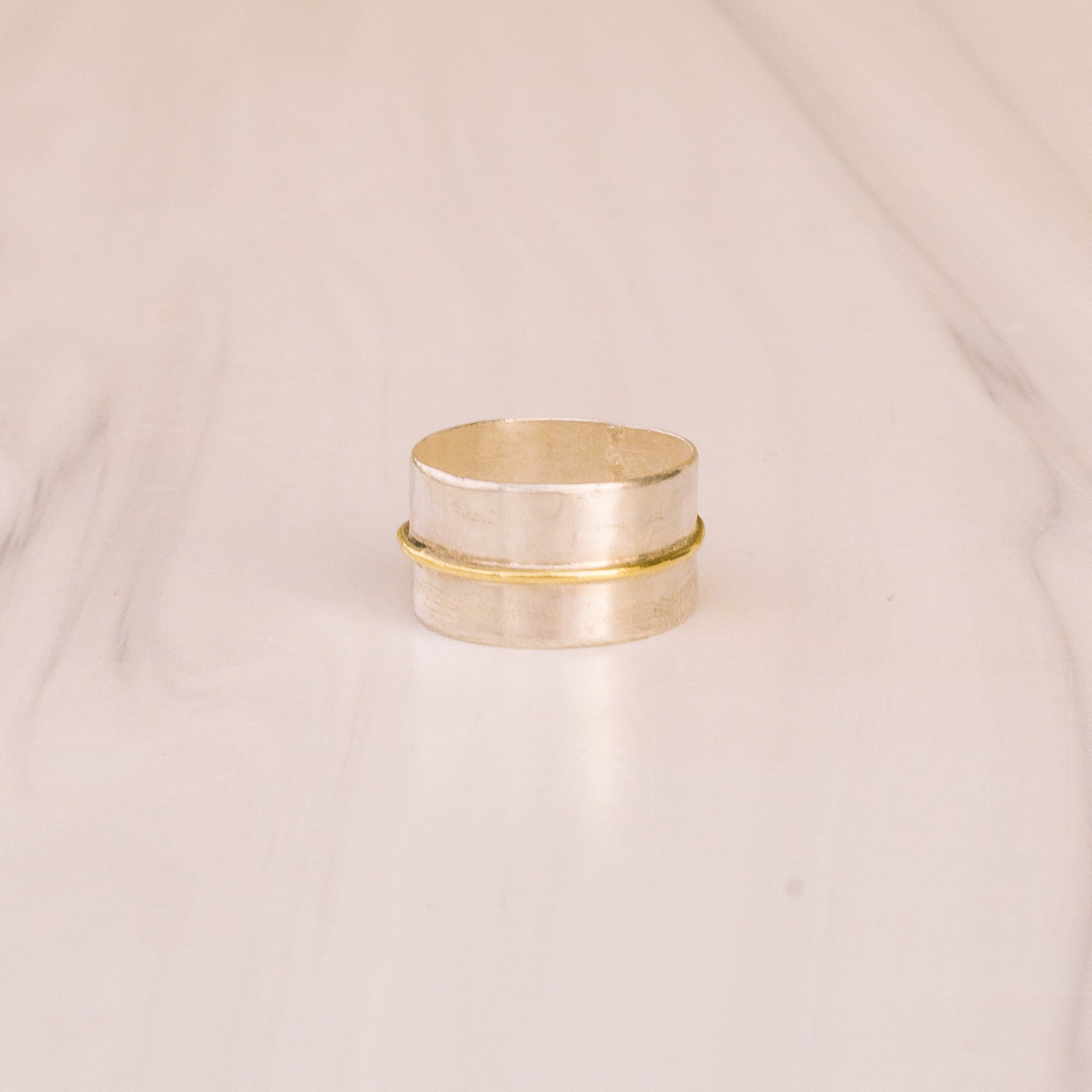 Silver and Brass Band Ring - Lux Reve