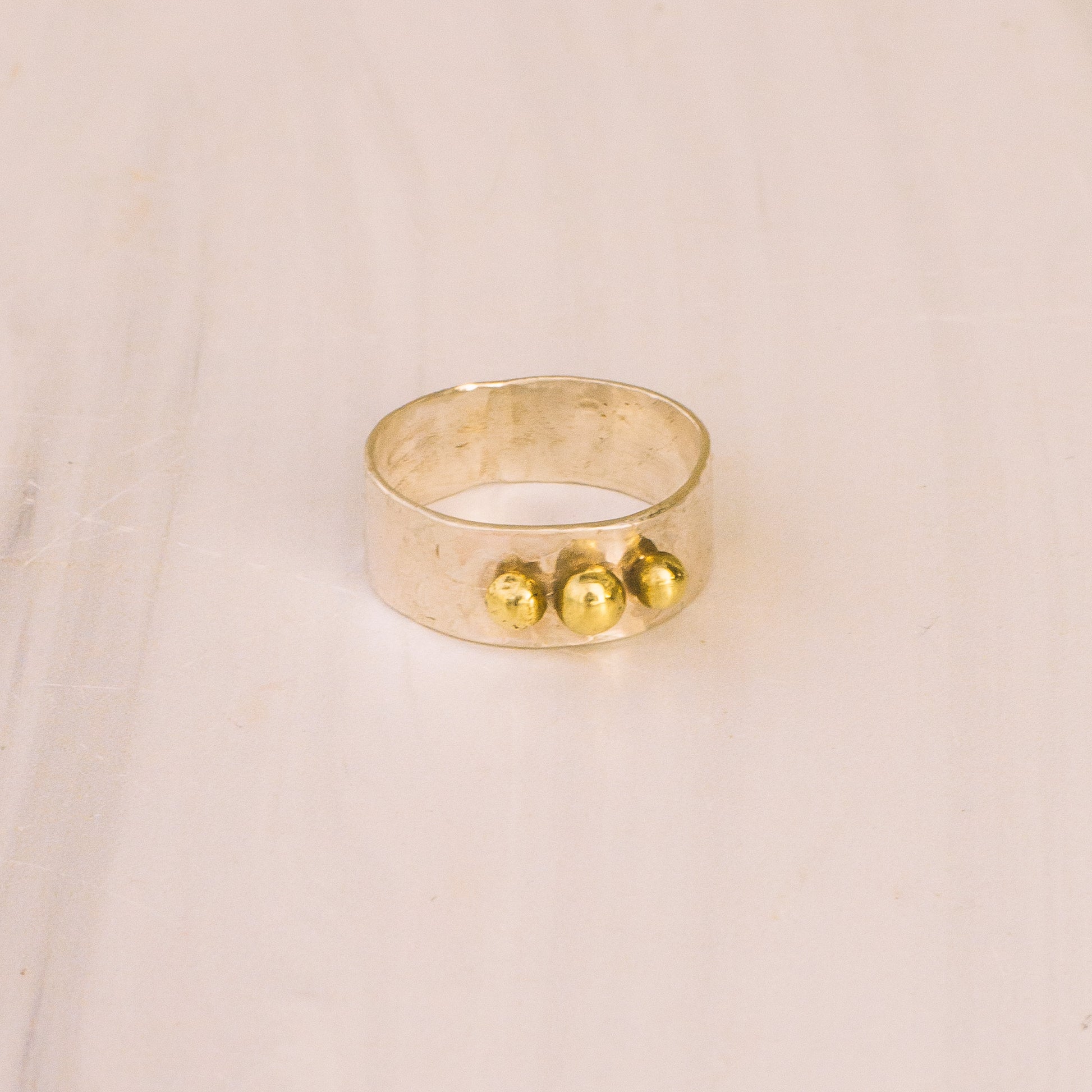 Silver and Brass Beaded Ring - Lux Reve