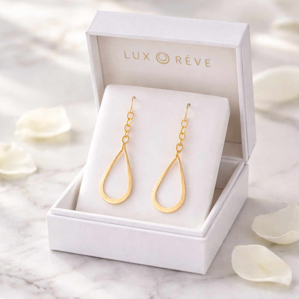 Gold-filled Dangle Tear Drop Earrings - Lux Reve