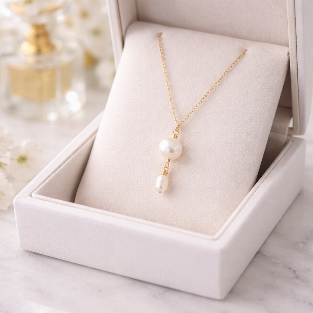 Adjustable Drop Pearl Necklace - Lux Reve
