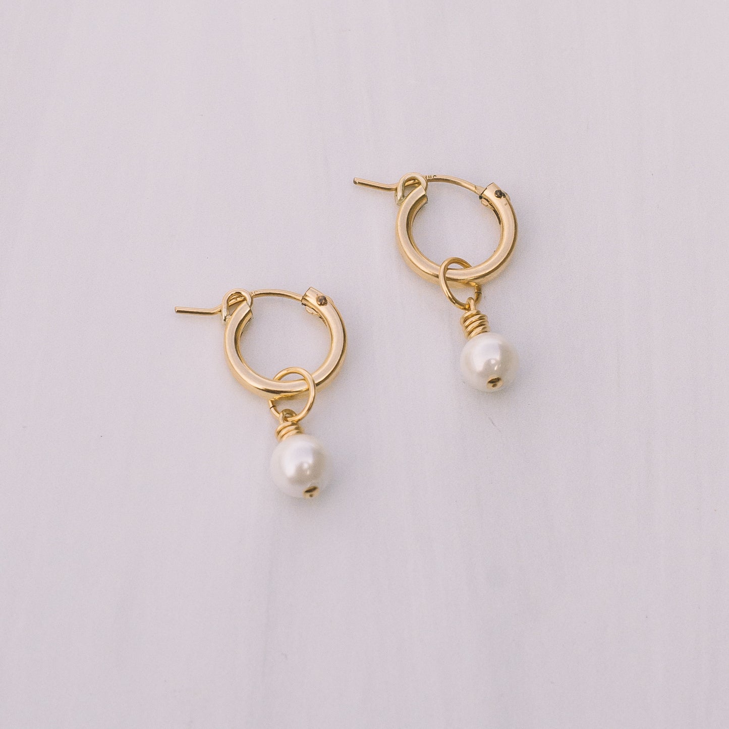 Gold Pearl Earring Charm Set