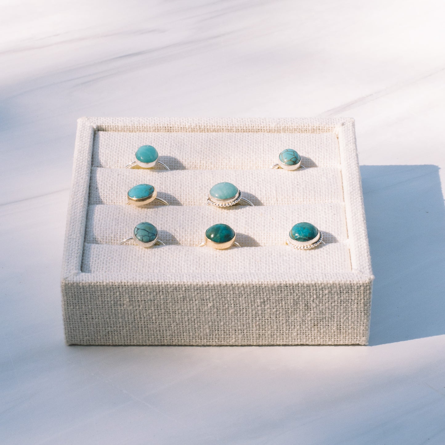Round Silver Amazonite Ring - Lux Reve