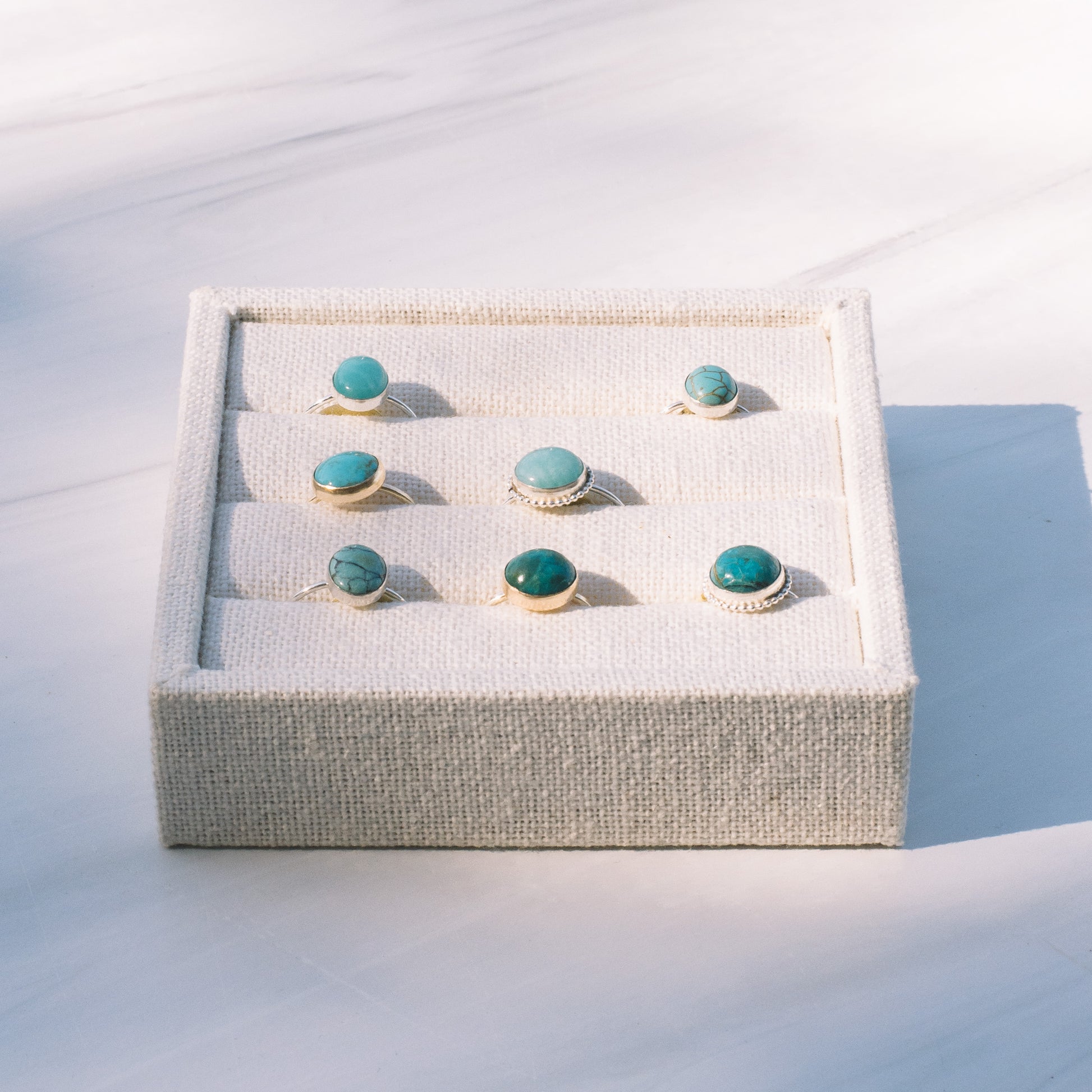 Round Silver Amazonite Ring - Lux Reve